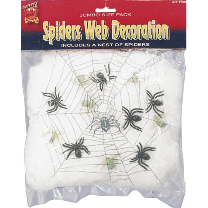 Phobia Alarm Cobwebs White 90g Including 6 spiders