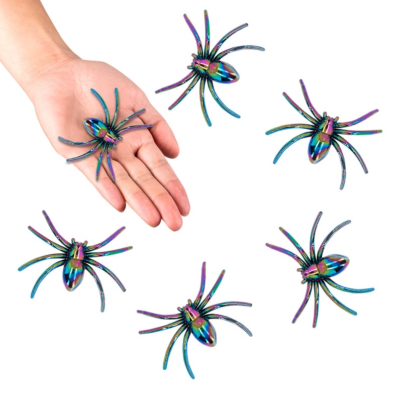 Satz 6 Spinnen irisierend (7 x 5,5 cm)