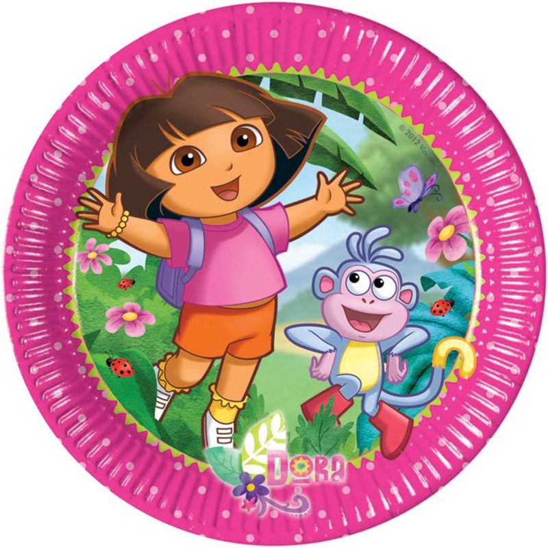 10 Dora's Adventure Party paper plates 20cm