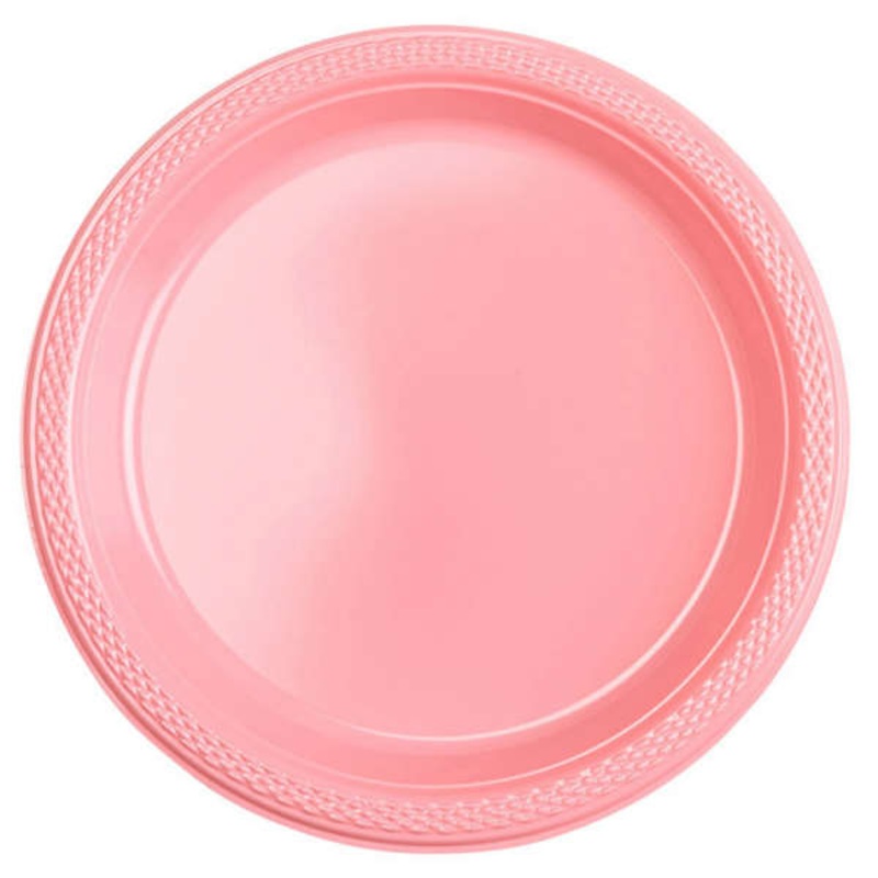 10 plastic plates Mila baby pink 17.7cm