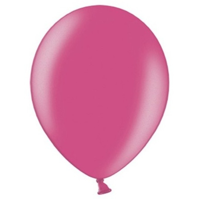 100 Celebration metallic balloons magenta 25cm