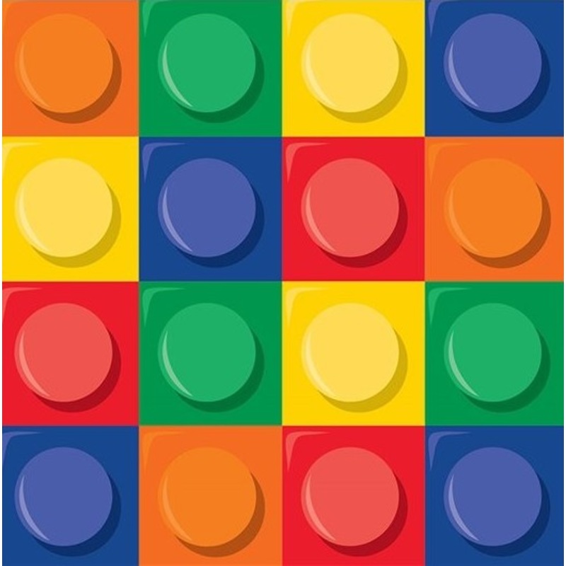 16 building block napkins 33cm
