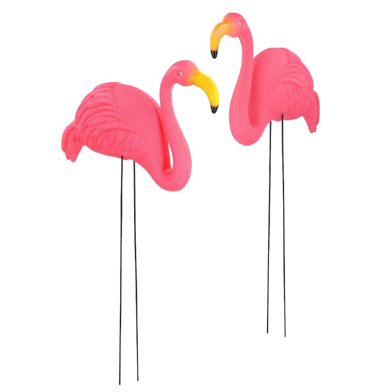 2 outdoor decorative figures flamingo 55cm