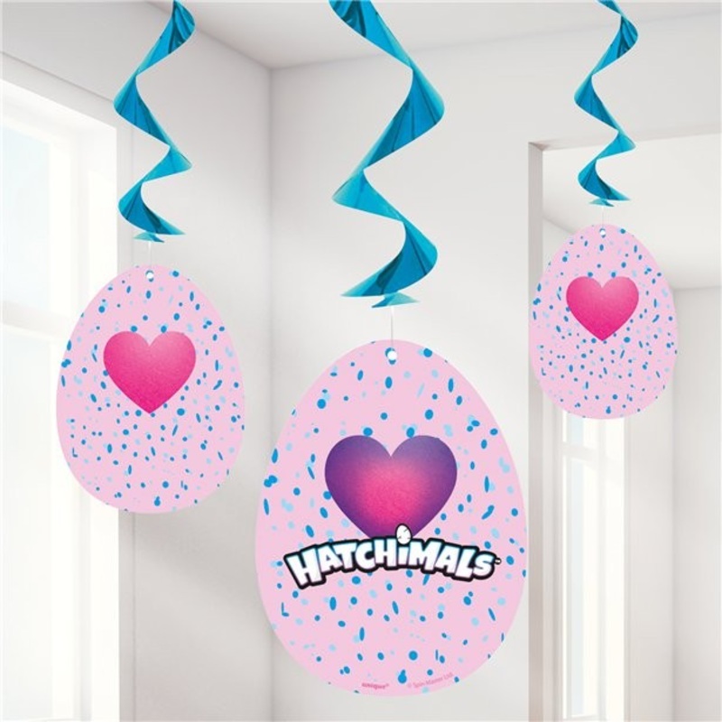 3 Hatchimals spiral hangers 65cm
