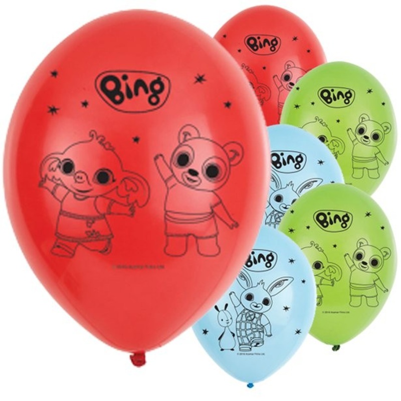 6 Bing latex balloons colored 28cm
