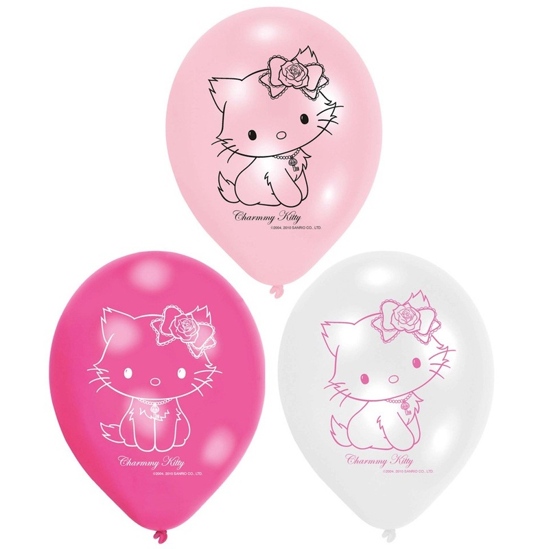 6 Charmmy Kitty latex balloons 3 colors