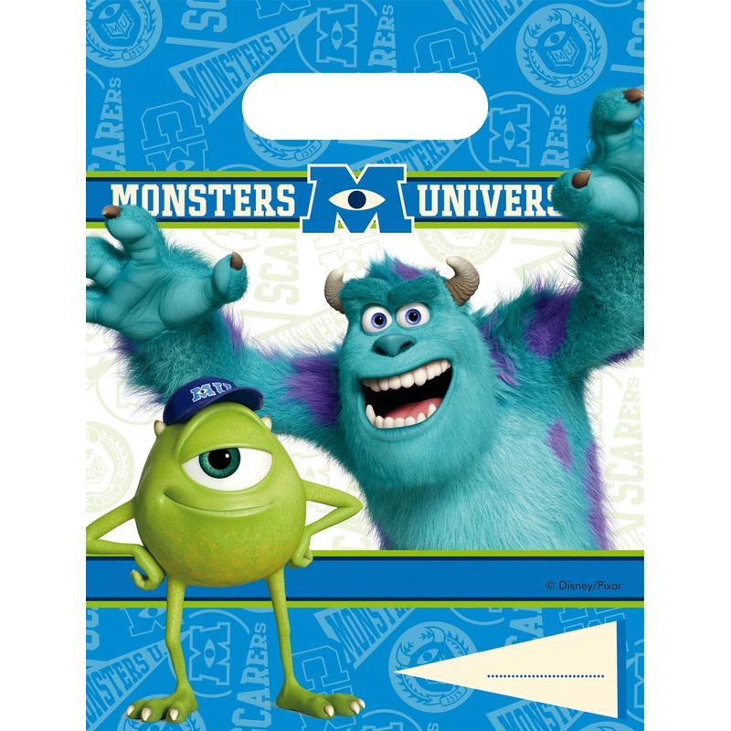 6 Monster Mega Party gift bags 16.5 x 23cm
