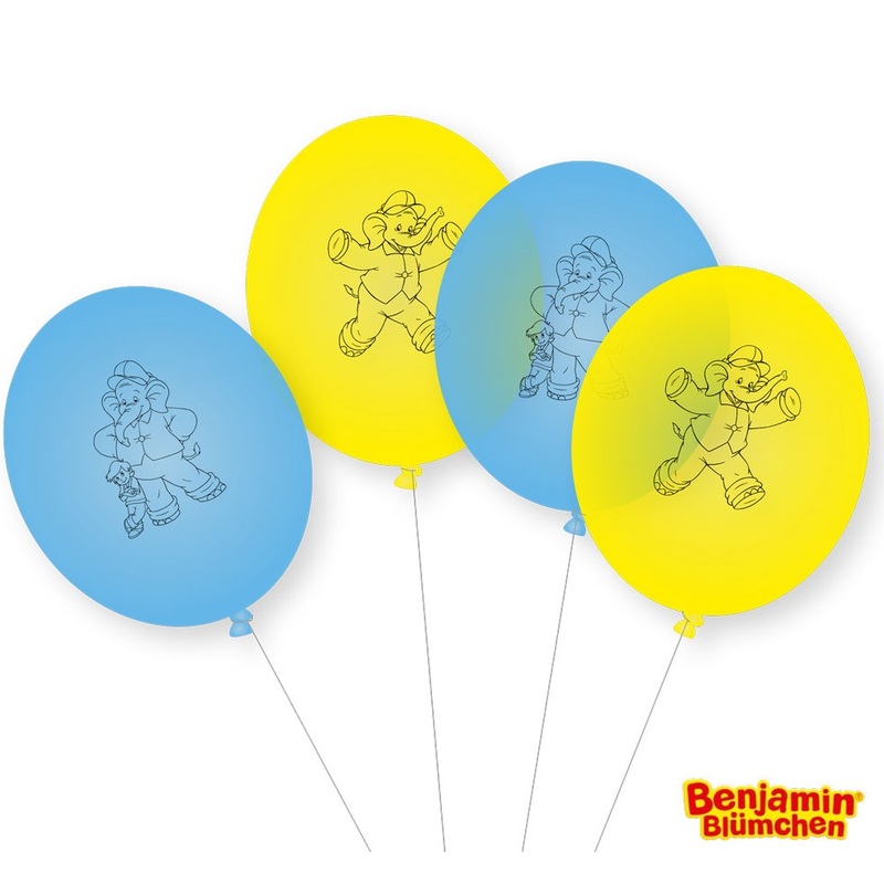 8 Benjamin Blmchen latex balloons yellow-blue