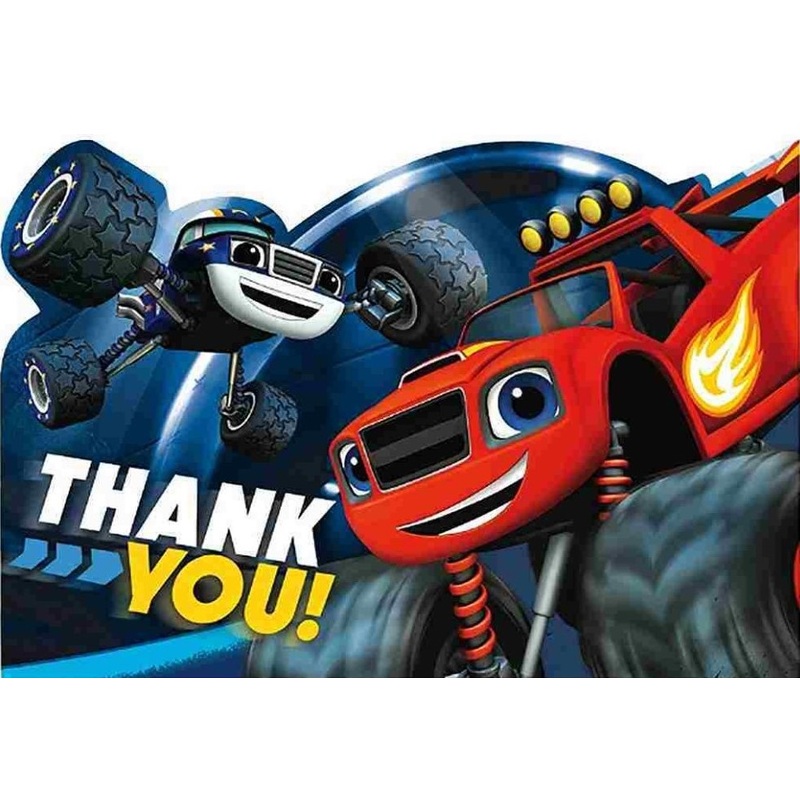 8 Blaze and the Monster Machines thank you cards