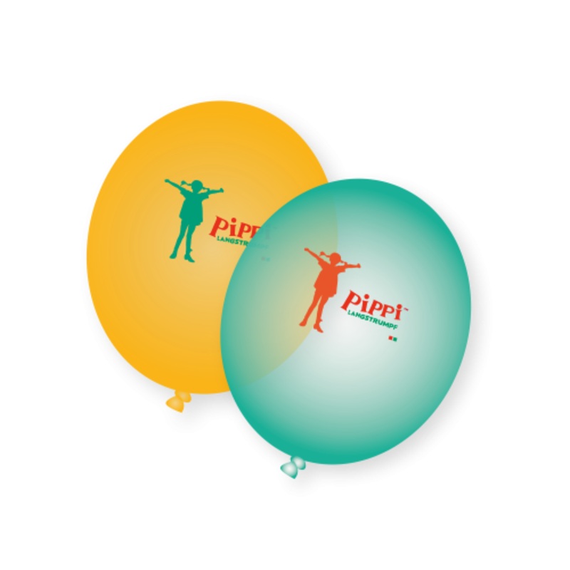 8 Pippi Longstocking balloons