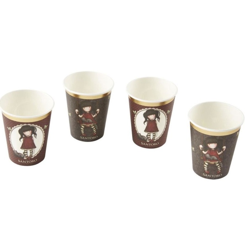 8 Santoro Gorjuss Ruby cups 250ml