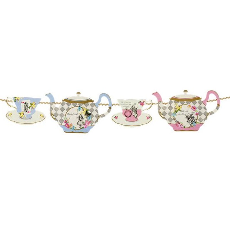 Alice in Wonderland teacup and teapot garland 4m