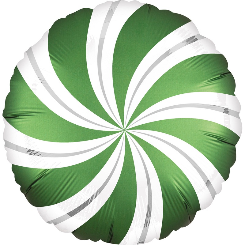 Candy Swirl Foil Balloon Green 45cm