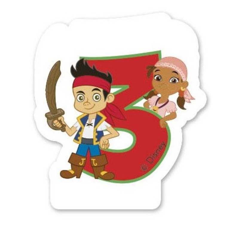 Captain Jake Never Land Party candle number 3