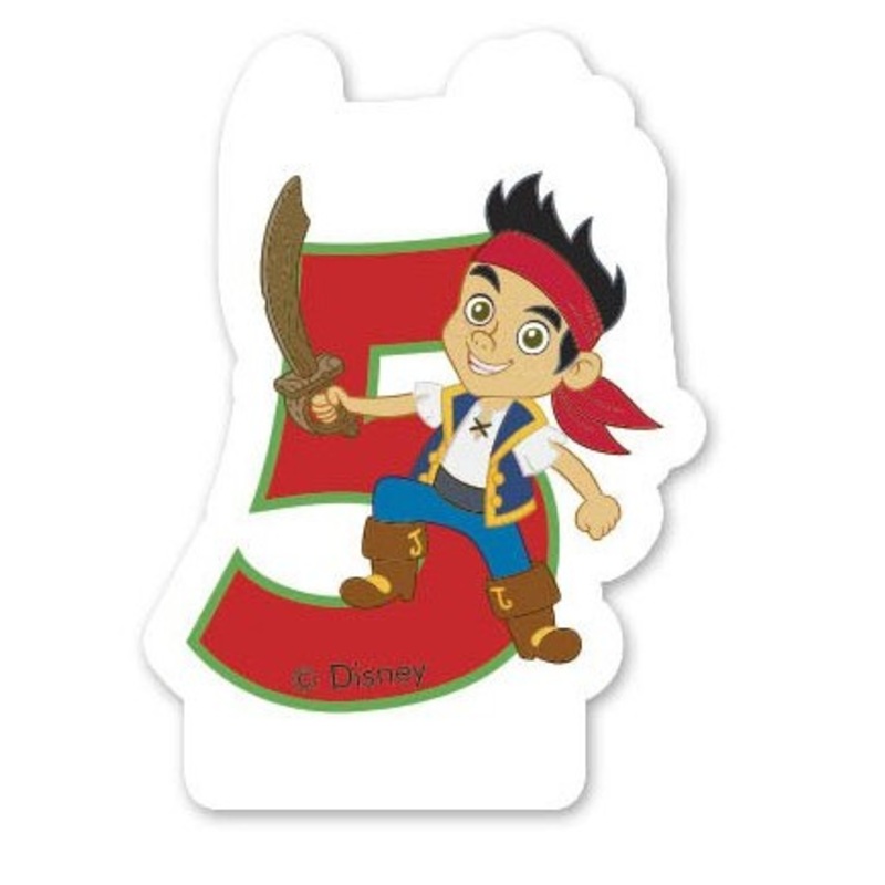 Captain Jake Never Land Party candle number 5