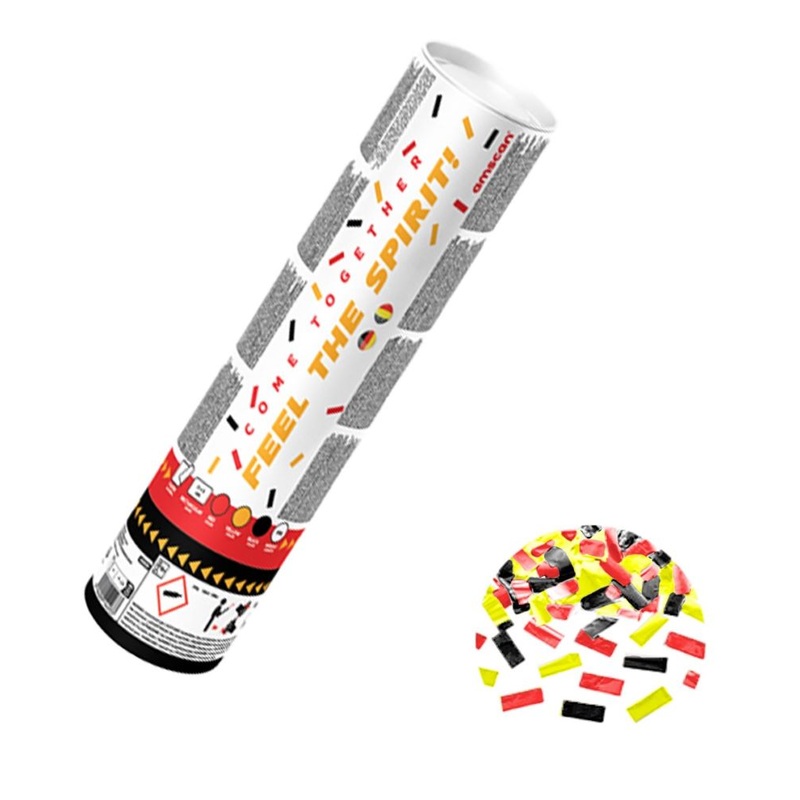 Confetti cannon - yellow-black-red
