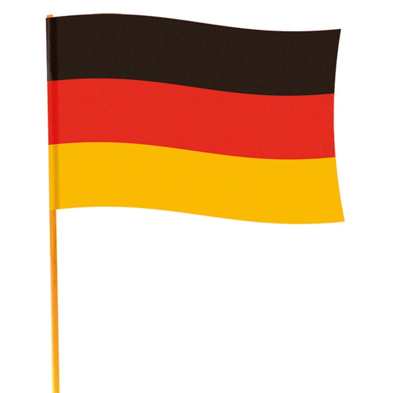 Small Germany flag with pole 50x70cm