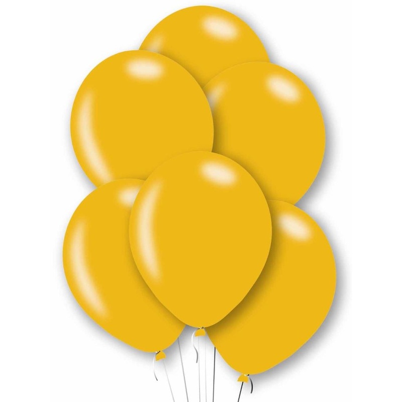 10 golden pearlescent latex balloons 27.5cm