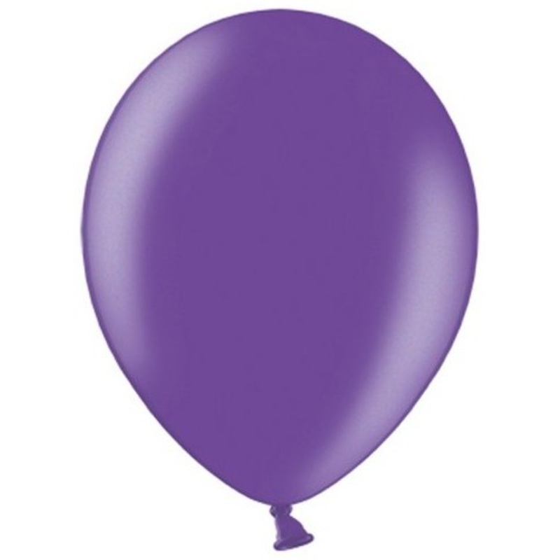 100 Celebration metallic balloons purple 29cm