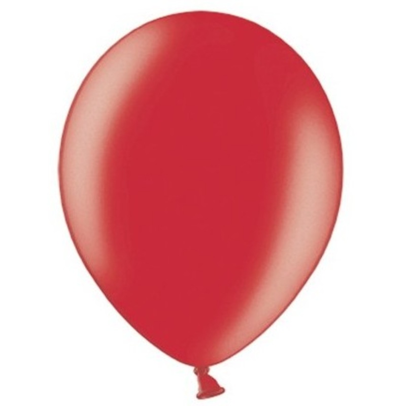 100 Celebration metallic balloons red 23cm
