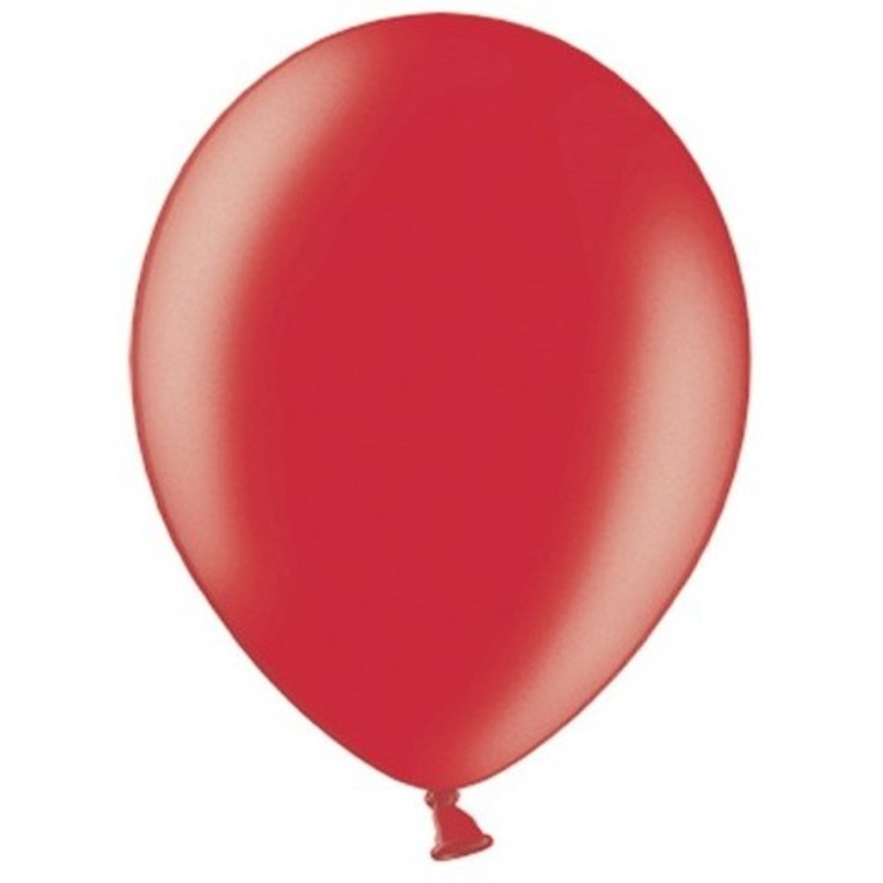 100 Celebration metallic balloons red 29cm