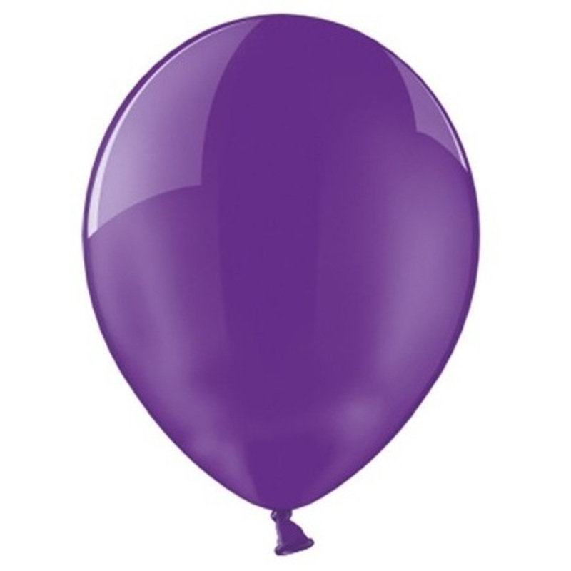 100 transparent party star balloons purple 27cm