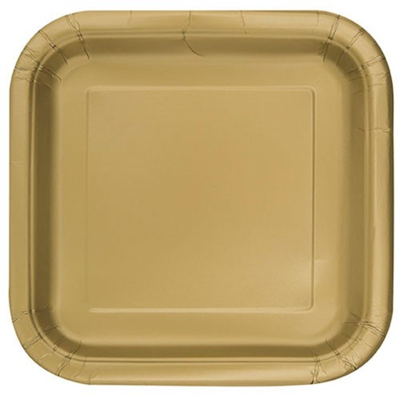 14 paper plates Vera gold 23cm