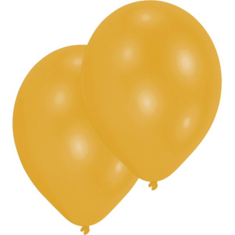 25 Metallic Golden Latex Balloons 27.5cm