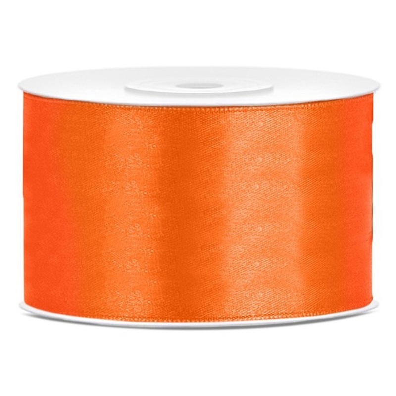 25m satin ribbon orange 38mm wide