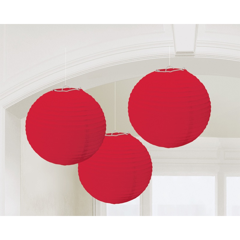 3 Summer Tale lanterns red 20.4 cm