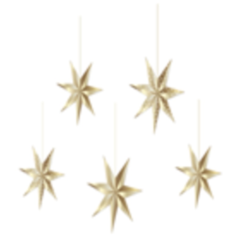 5 Paper Stars - Golden Rush