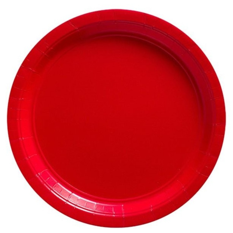 50 red paper plates Basel 23cm