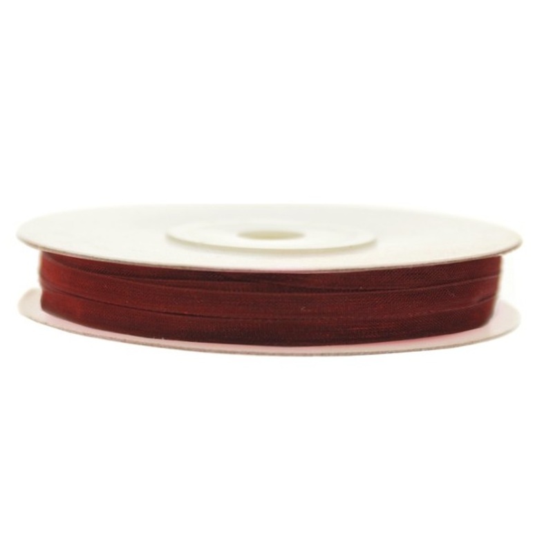 50m gift ribbon dark red chiffon look