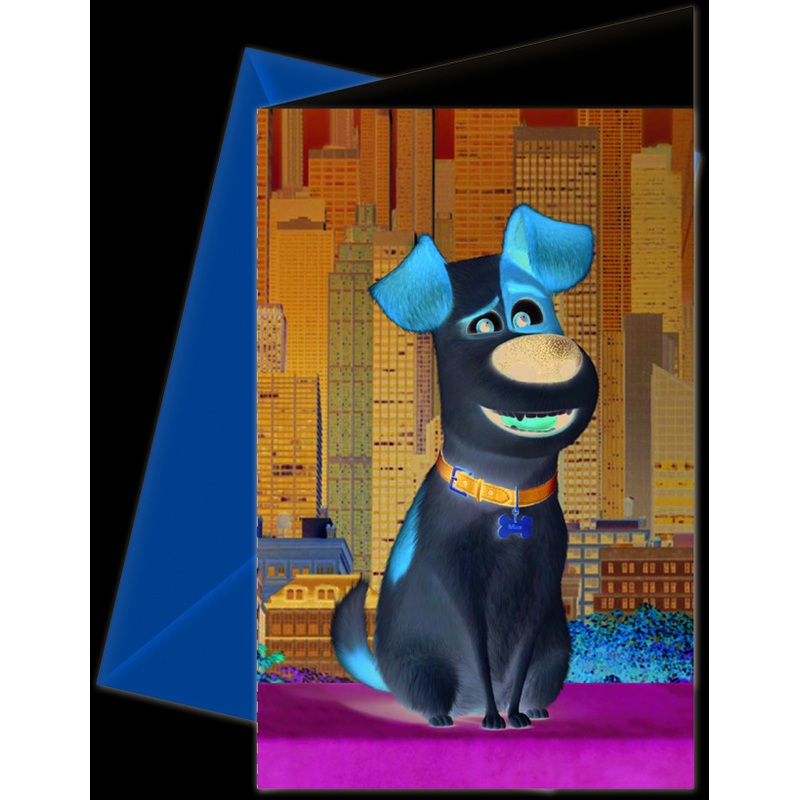 6 Pets dog party invitation card sets