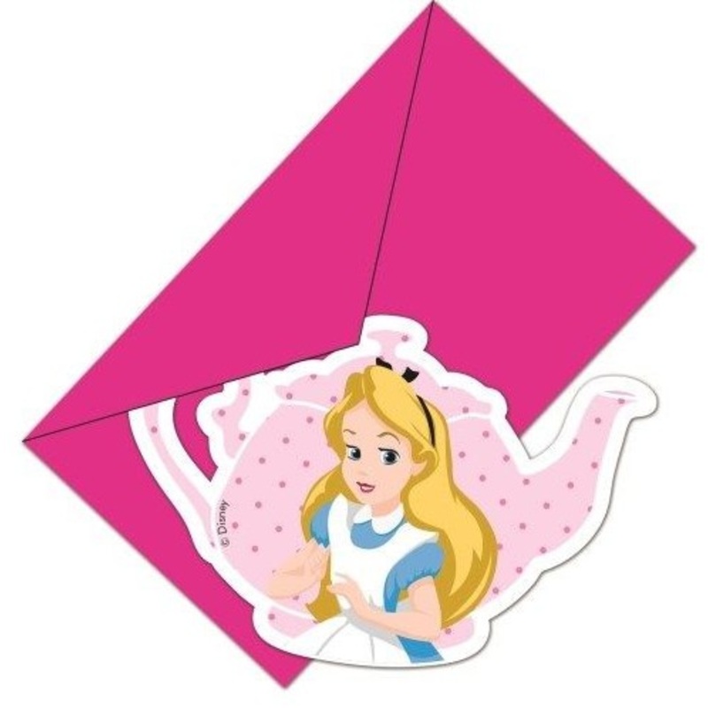 6 Wonderland Alice Blumertag invitation cards