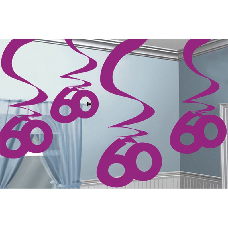 60th Celebration Wirbel hanging decoration Pink 5x61cm