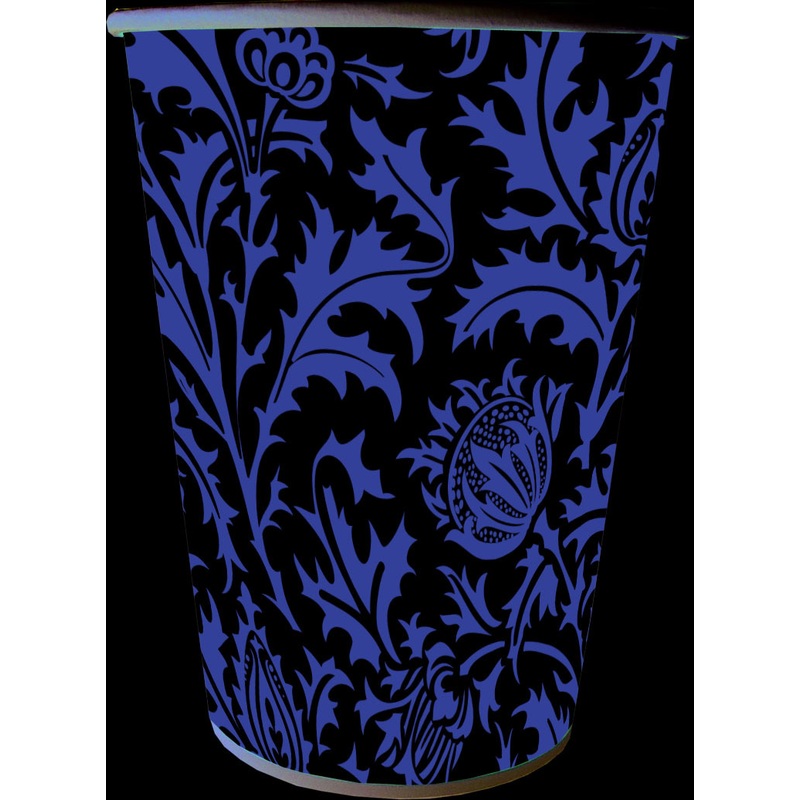 8 Golden Royal Flower paper cups 200ml