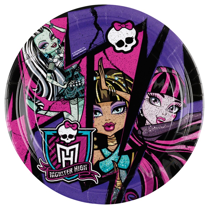8 paper plates Partytime Monster High 23cm