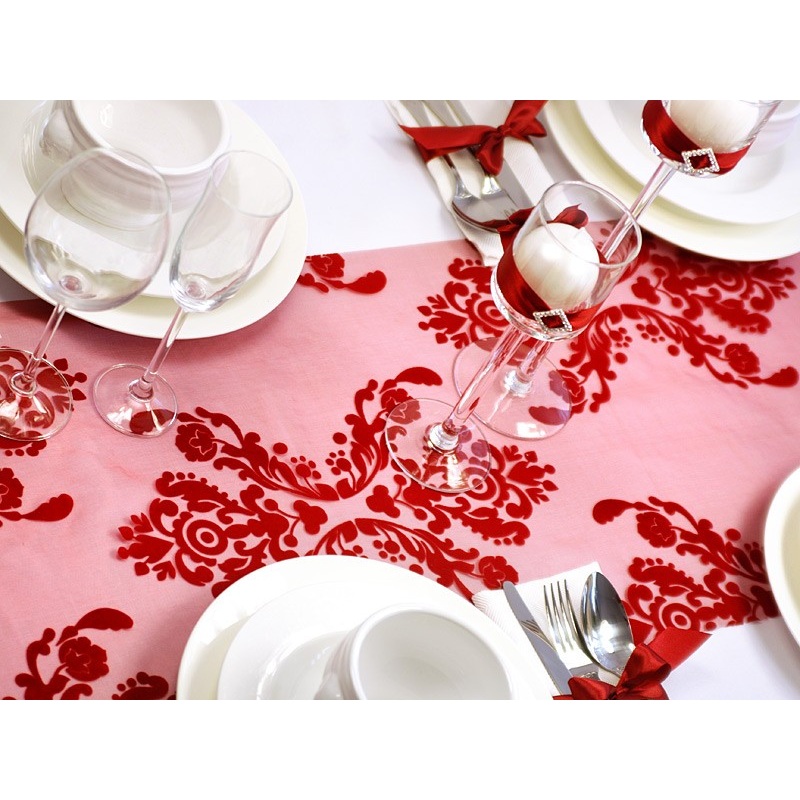 Bollywood red organza 9m x 36cm