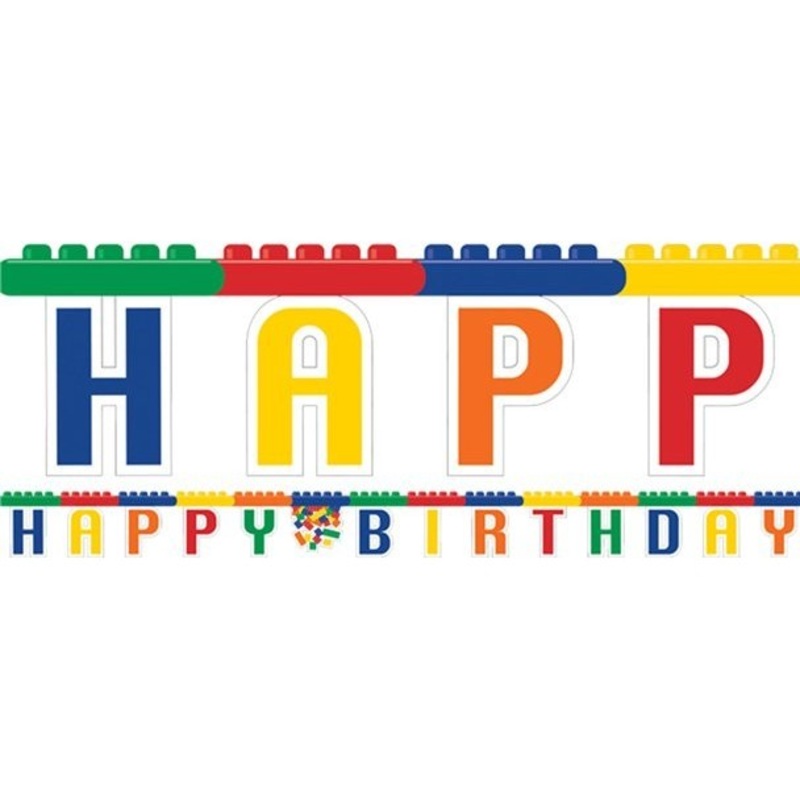 Building block birthday garland 2.6m