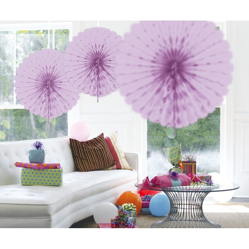 Fan honeycomb lilac 45cm