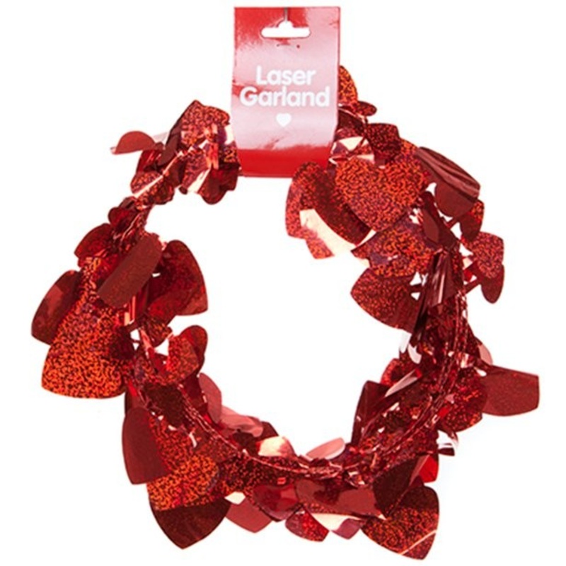 Holographic heart garland 7.5m