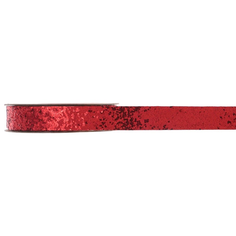 Sequin ribbon red 5m x 1.5cm
