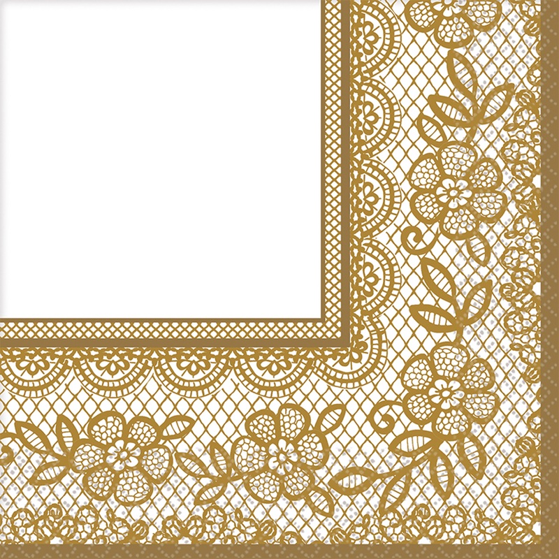 16 flower embroidery napkins 33cm