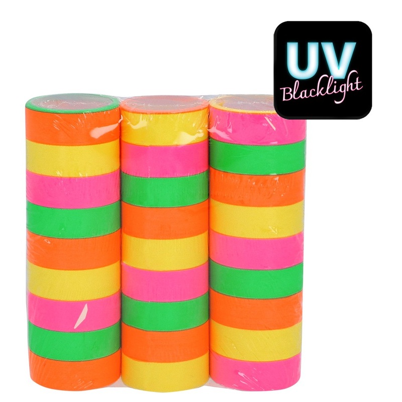 3 neon UV streamers 4m