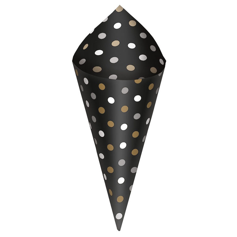 40 Paper Snack Cones Polka-Dot 18cm