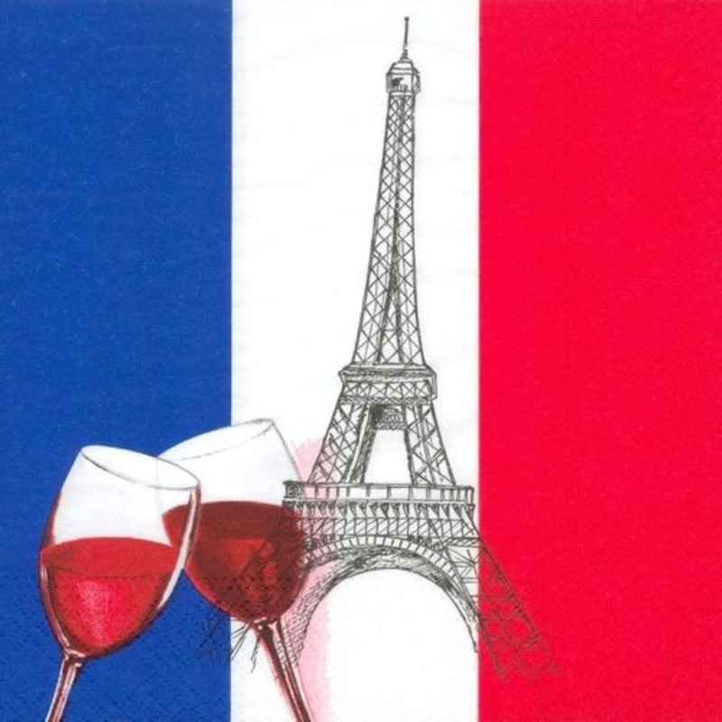 50 France napkins Tour Eiffel 33cm