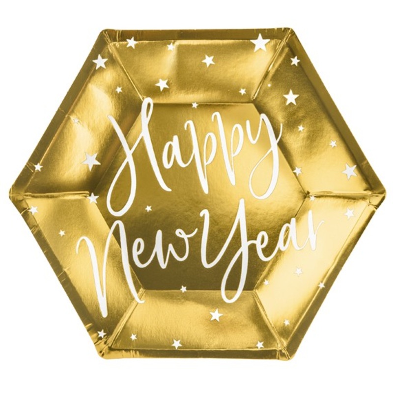 6 VIP New Year paper plates 20cm