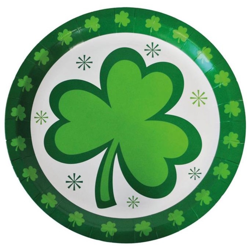 8 cloverleaf paper plates 18cm