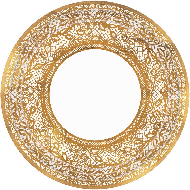 8 flower embroidery plates 27cm